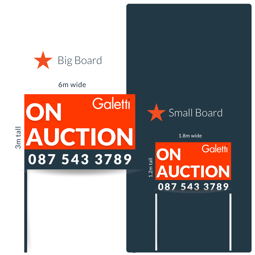 Galetti signage boards, big board and small board